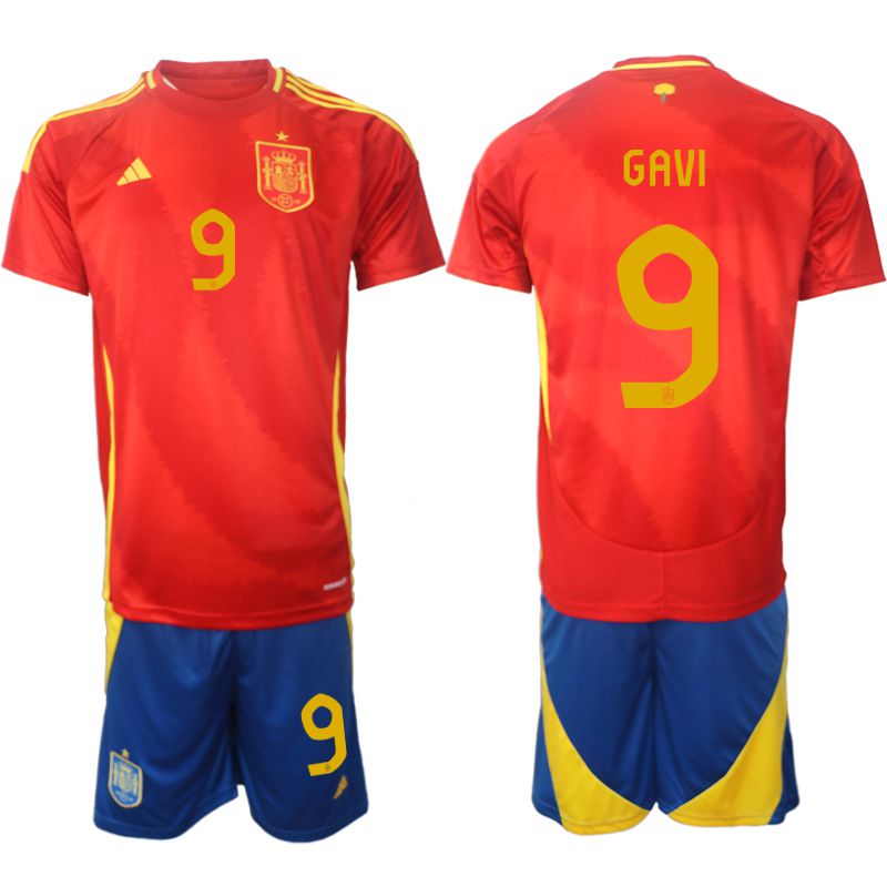 Men 2024-2025 Season Spain home red #9 Soccer Jersey